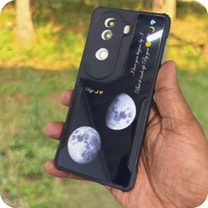 Acrylic Moon Case with 1 Name & 1 Lovely Quote